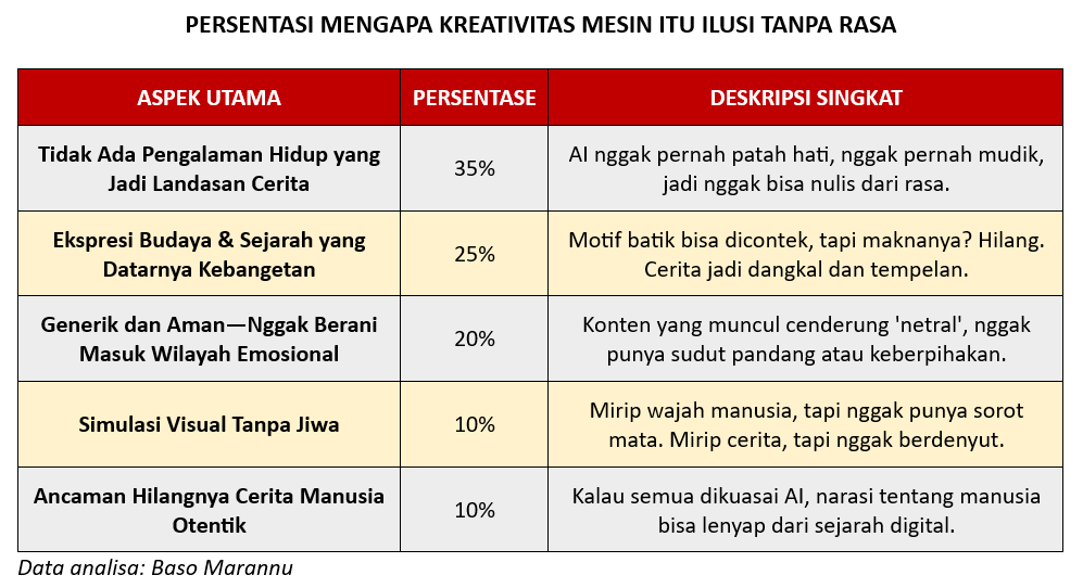 PERSENTASI MENGAPA KREATIVITAS MESIN ITU ILUSI TANPA RASA